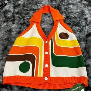 Retro Style Women's halter Sweater Vest